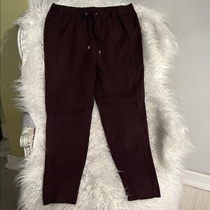 Ellen Tracy Women  Linen Dark Brown pants